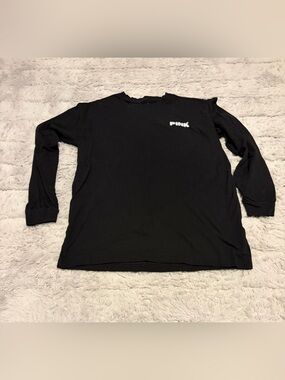 Victoria's Secret PINK Black Long-Sleeve Crewneck Shirt